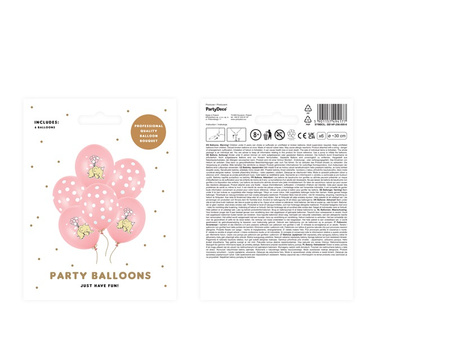 BALONY 30CM SŁONIK JASNY RÓŻ 6 SZT