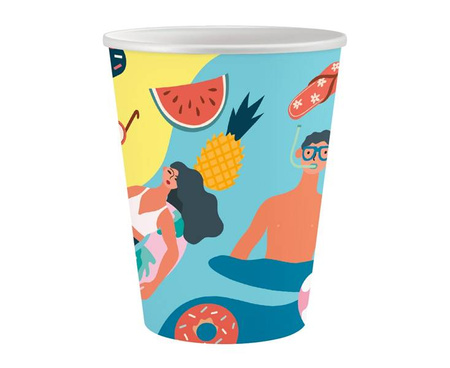 KUBECZKI PAPIEROWE LATO PLAŻA 250 ML 6 SZT