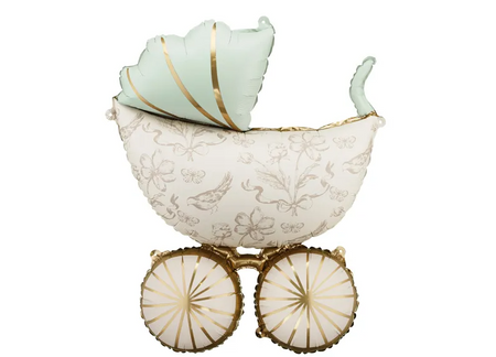 BALON FOLIOWY WÓZEK 67 X 96 CM BABY SHOWER