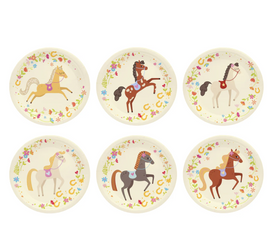 TALERZYKI PAPIEROWE KONIKI 18 CM 6 SZT