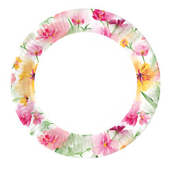 TALERZYKI PAPIEROWE W KWIATY 19.5 CM 8 SZT.