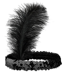 OPASKA RETRO CZARNA Z PIÓREM