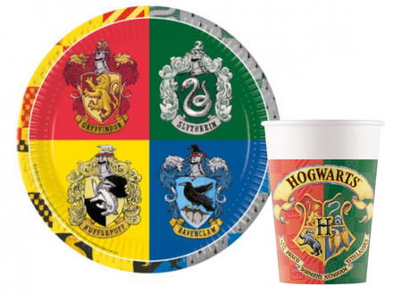 ZESTAW HARRY POTTER HOUSES TALERZYKI+KUBECZKI