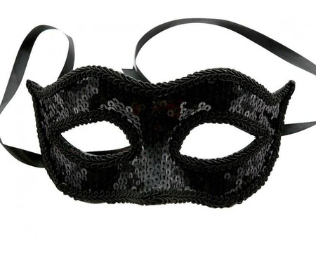 MASKA CEKINOWA CZARNA BAL