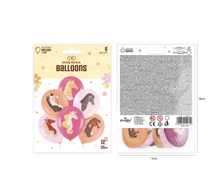 BALONY LATEKSOWE KONIKI 30 CM 6 SZT