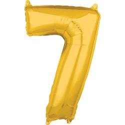 BALON FOLIOWY CYFRA 7 ZŁOTY 66 CM