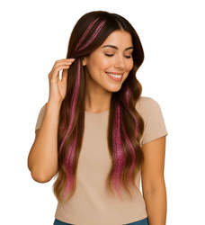 PASEMKA DO WŁOSÓW BŁYSZCZĄCE RÓŻOWE 50 CM