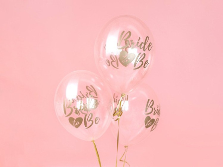 BALONY 30cm, PRZEJRZYSTE BRIDE TO BE, 6 SZT.