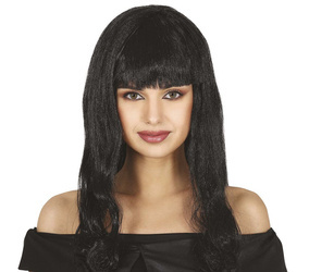PERUKA CZARNA Z GRZYWKĄ