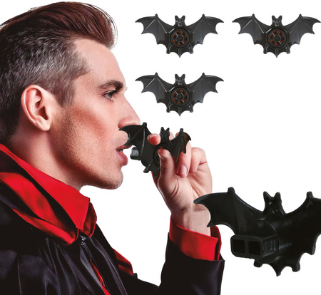 ZESTAW Z 3 GWIZDKAMI W KSZTAŁCIE NIETOPERZA 9X4 CM