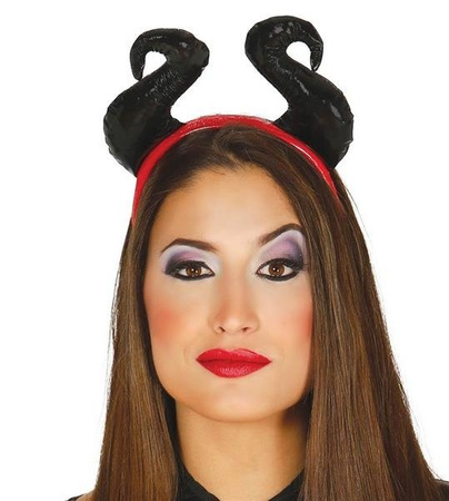 ZESTAW DIABLICA: PELERYNA CZARNA + OPASKA ROGI DIABŁA CZARNE 