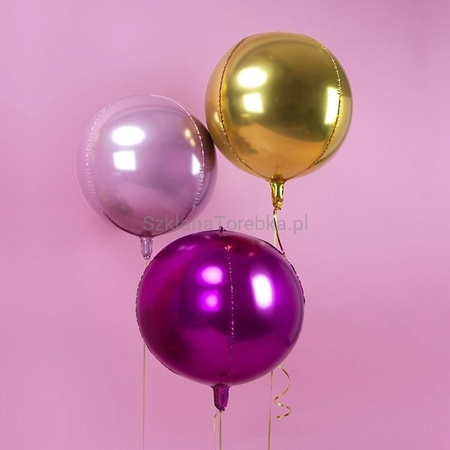 BALON FOLIOWY 40cm, KULA RÓŻOWA
