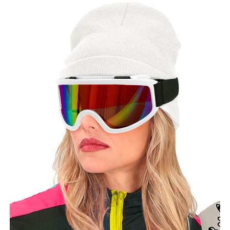 GOGLE NARCIARSKIE BIAŁE LATA 80 