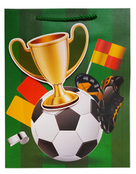 TORBA PREZENTOWA ZIELONA PIŁKARZ 26 X 32 X 10 CM