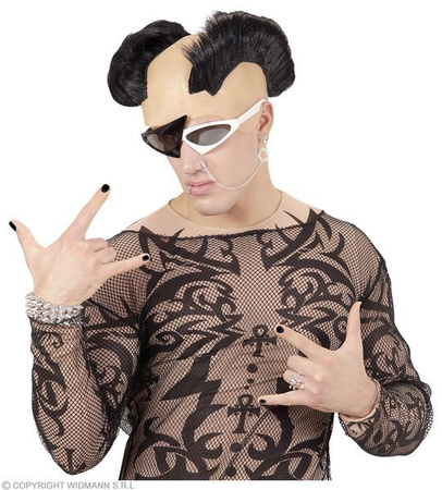 PERUKA PODWÓJNY IROKEZ Z LATEKSOWĄ SKÓRĄ