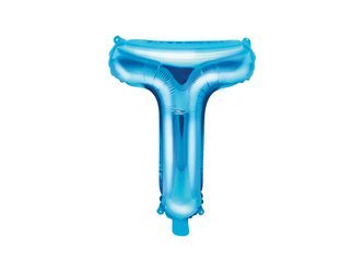 BALON FOLIOWY 35cm, LITERA T NIEBIESKA
