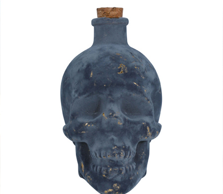 BUTELKA SZKLANA CZASZKA 14 CM