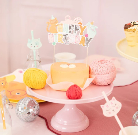 TOPPER NA TORT KOTKI 1 SZT 14,5 X 14 CM