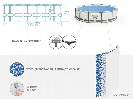 BASEN STELAŻOWY OKRĄGŁY BESTWAY 549X122CM