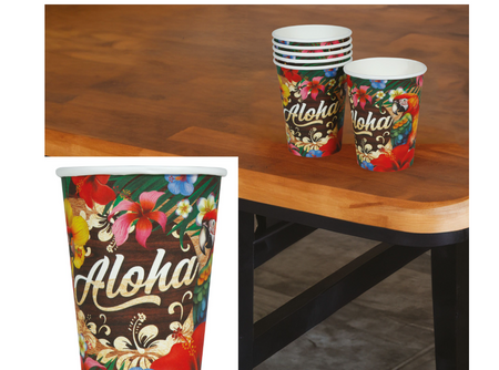 KUBECZKI PAPIEROWE ALOHA 6 SZT 240 ML