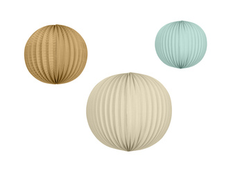 ZESTAW LAMPIONÓW PAPIEROWYCH BŁĘKITNY BRĄZ KREM 3 SZT
