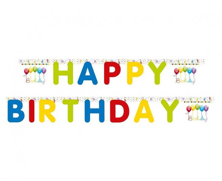 GIRLANDA PAPIEROWA HAPPY BIRTHDAY 200CM X 16CM