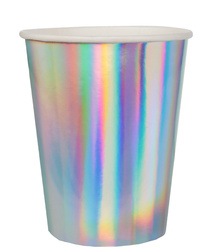 KUBECZKI PAPIEROWE HOLOGRAFICZNE 270 ML 10 SZT URODZINY