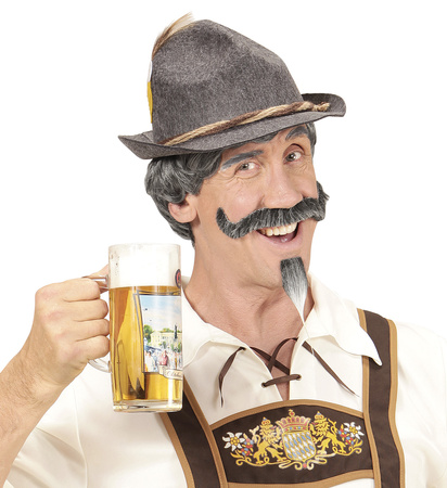 PERUKA BAWARSKA SIWA+WĄS+BRODA