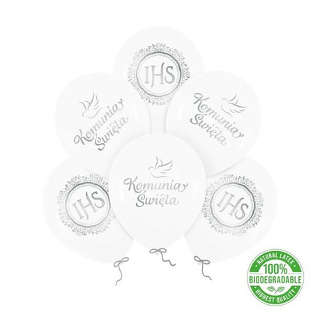 BALONY ECO KOMUNIA 30 CM 6 SZT.