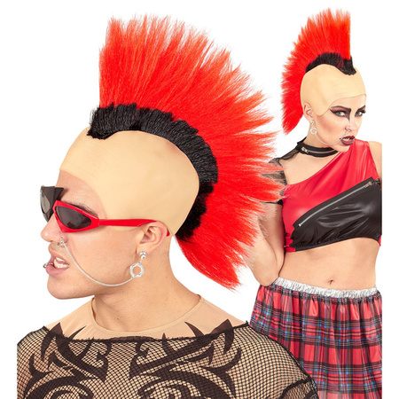 PERUKA PUNK IROKEZ CZERWONY