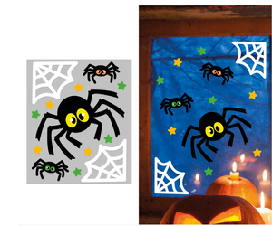 ŻELOWE NAKLEJKI NA OKNO PAJĄKI HALLOWEEN