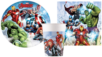 ZESTAW AVENGERS TALERZYKI+KUBECZKI+SERWETKI