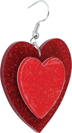 KOLCZYKI CZERWONE SERCA 