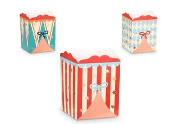 PUDEŁKA NA PRZEKĄSKI CYRK 6 SZT. 11.5 X 8 CM