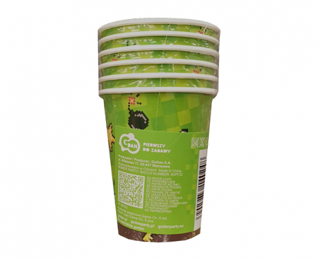 Kubeczki papierowe Game On, 6 szt.