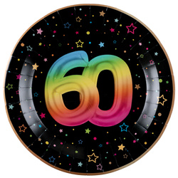 ZESTAW FIESTA 60 URODZINY TALERZYKI+KUBECZKI