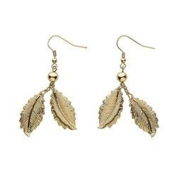 KOLCZYKI ZŁOTE LIŚCIE GRECZYNKI RZYMIANKI