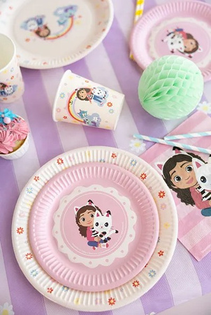 TALERZYKI PAPIEROWE KOCI DOMEK GABI 6 SZT 18 CM 