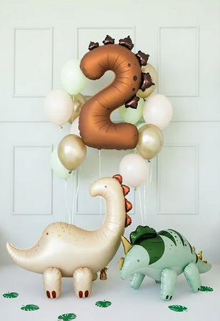 BALON FOLIOWY CYFRA 2 DINOZAUR 92 CM