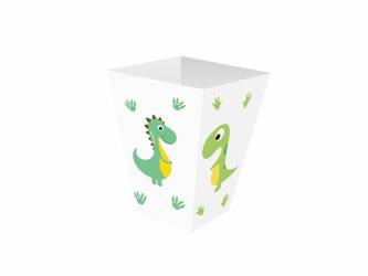 PUDEŁKA NA POPCORN WESOŁE DINOZAURY 6 SZT