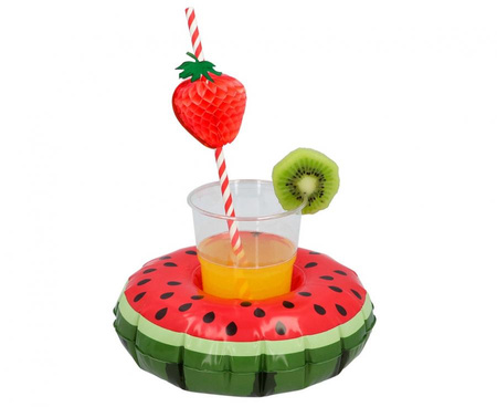 Nadmuchiwany uchwyt na kubek Arbuz 20 cm lato zabawa impreza