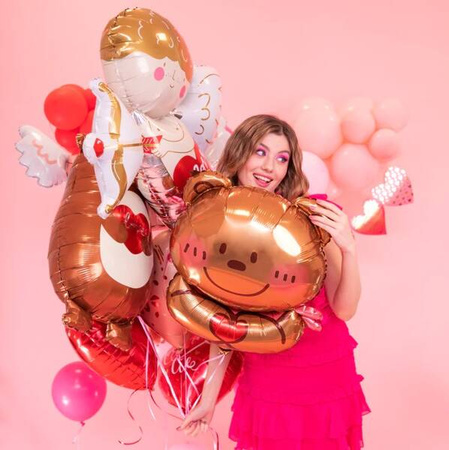 BALON FOLIOWY MIŚ Z SERDUSZKIEM 58x75cm