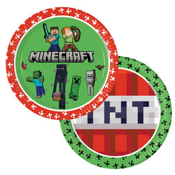 TALERZYKI PAPIEROWE MINECRAFT 23 CM 8 SZT.