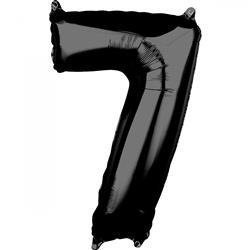 BALON FOLIOWY CYFRA 7 CZARNY 66 CM