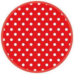 TALERZYKI CZERWONE W KROPKI 23 CM