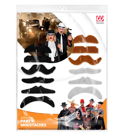 ZESTAW WĄSY 3 KOLORY 12 SZT.