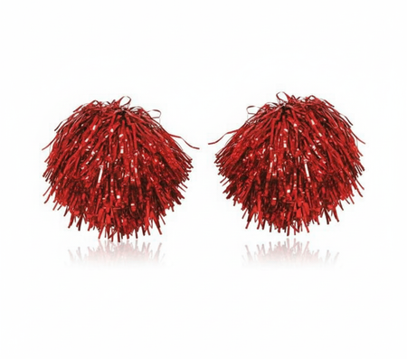 ZESTAW: STRÓJ CHEERLEADERKA CZERWONA + POMPONY 122