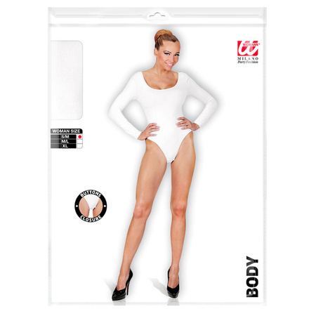 BODY DAMSKIE BIAŁE DŁUGI RĘKAW 