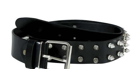 PASEK CZARNY ROCKOWY Z ĆWIEKAMI