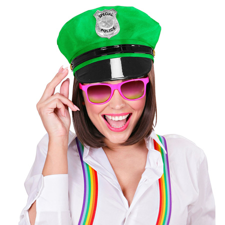 CZAPKA POLICYJNA POLICJANTA NEONOWY ZIELONY 